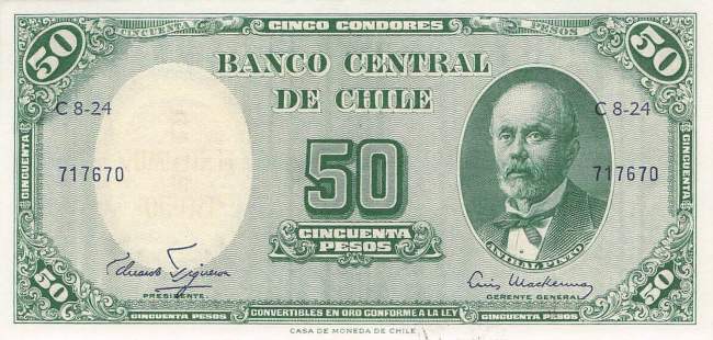 5 Centesimos de Escudos Chile p126a-2 1960